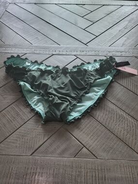 Victoria's Secret Sage Green Ruffled Bikini Bottom